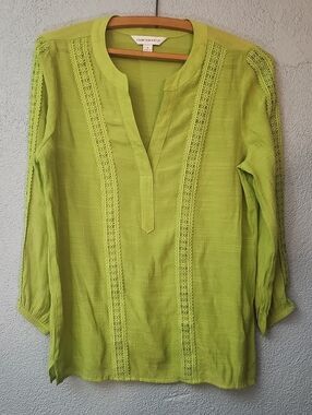 Counterparts Bright Lime Green Top with Lace